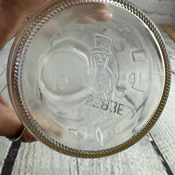Mr Peanut Planters Jar Glass Vintage 1991‎ 75th Anniversary Top Hat Monocle 9.5” - Picture 6 of 11